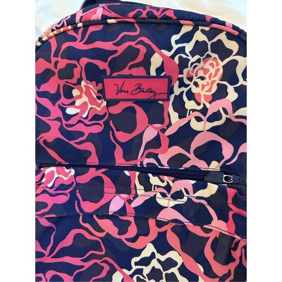 Vera Bradley Women's Floral Lighten Up Essential Backpack Blue Pink - Picture 2 of 5
